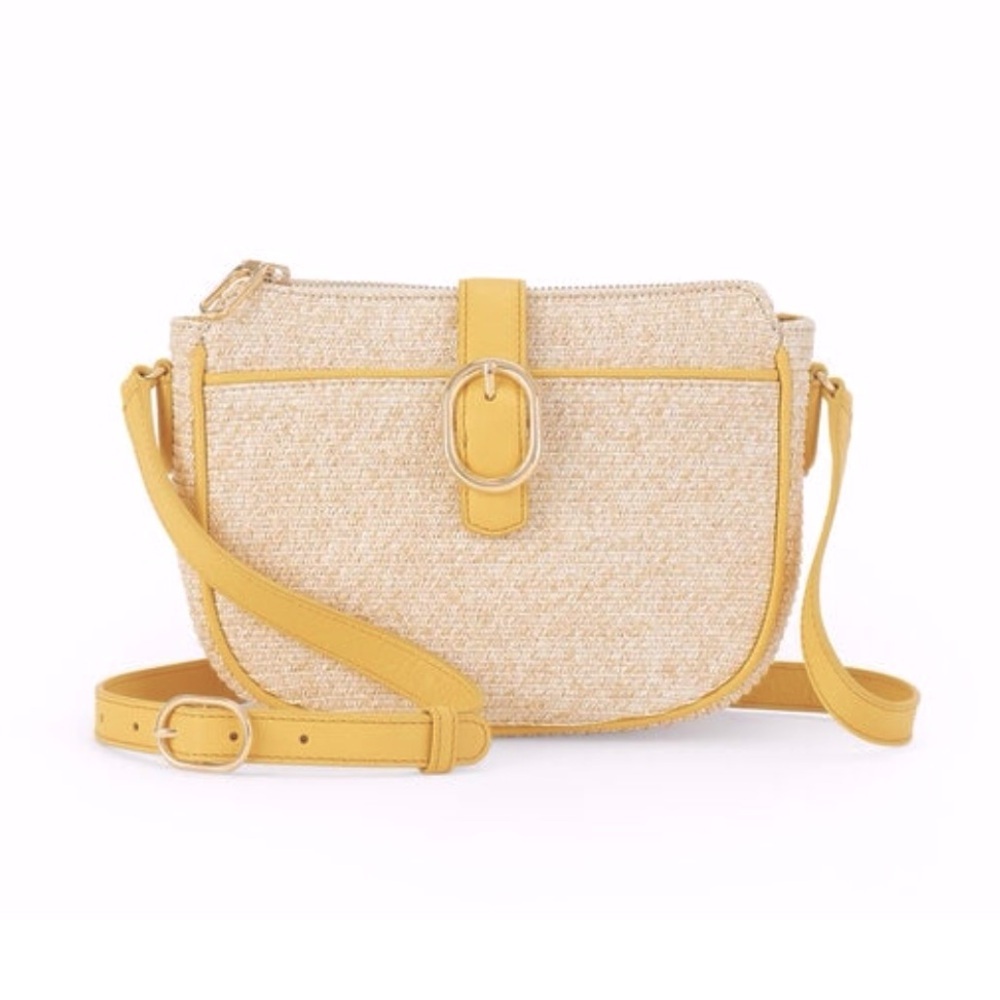 Talbots Straw Crossbody With Leather Trim Yellow Summertime Purse NWT - Picture 1 of 15